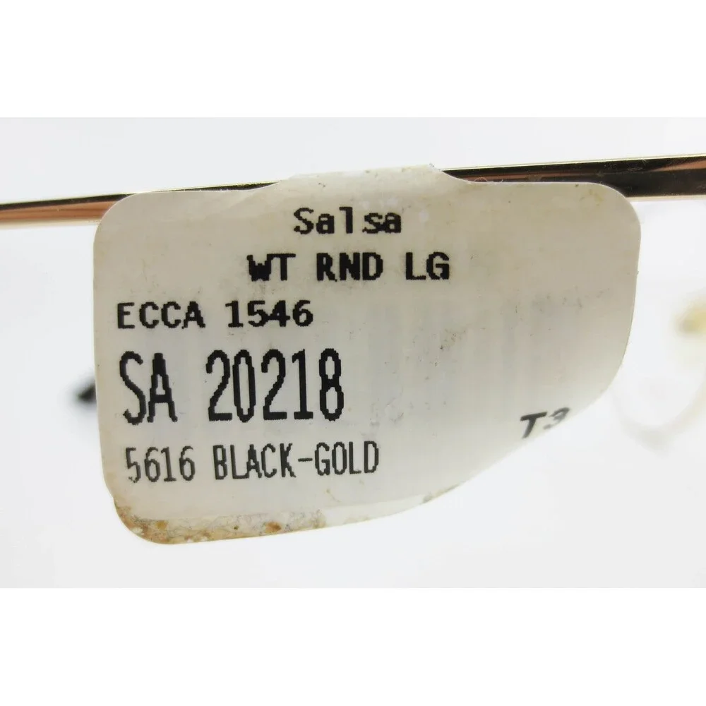 Salsa SA 20218 Black Gold Round Metal Eyeglass Frames 56-16-145 ECCA 1546